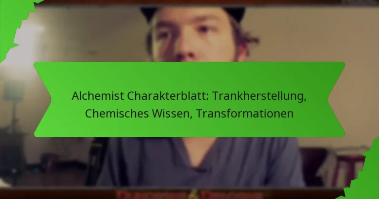 Alchemist Charakterblatt: Trankherstellung, Chemisches Wissen, Transformationen