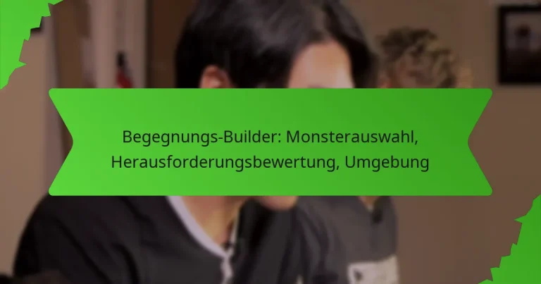 Begegnungs-Builder: Monsterauswahl, Herausforderungsbewertung, Umgebung