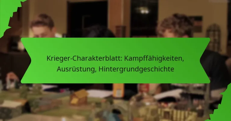 Krieger-Charakterblatt: Kampffähigkeiten, Ausrüstung, Hintergrundgeschichte