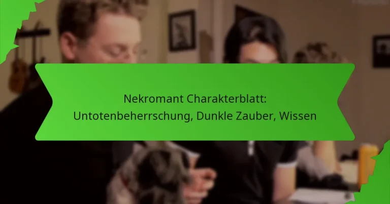 Nekromant Charakterblatt: Untotenbeherrschung, Dunkle Zauber, Wissen