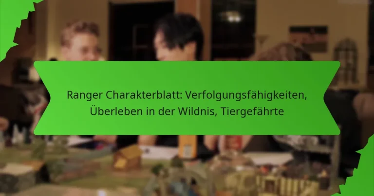 Ranger Charakterblatt: Verfolgungsfähigkeiten, Überleben in der Wildnis, Tiergefährte