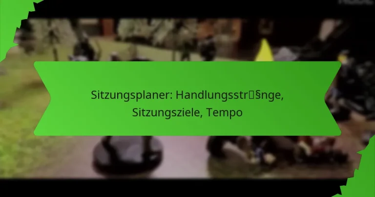 Sitzungsplaner: Handlungsstränge, Sitzungsziele, Tempo