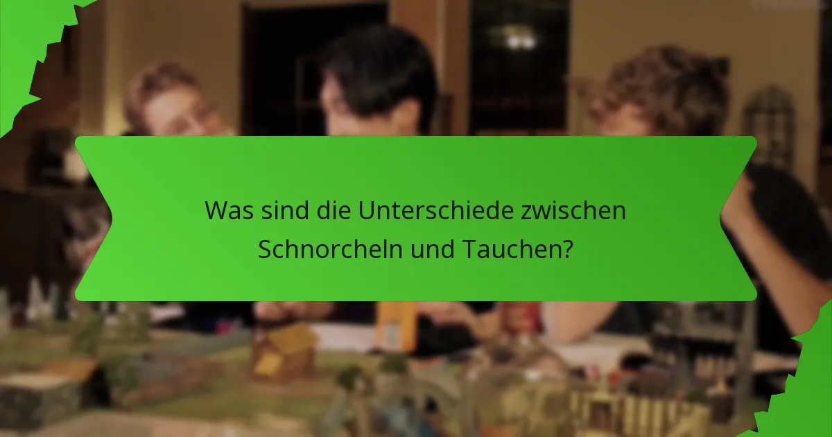Was sind die Unterschiede zwischen Schnorcheln und Tauchen?