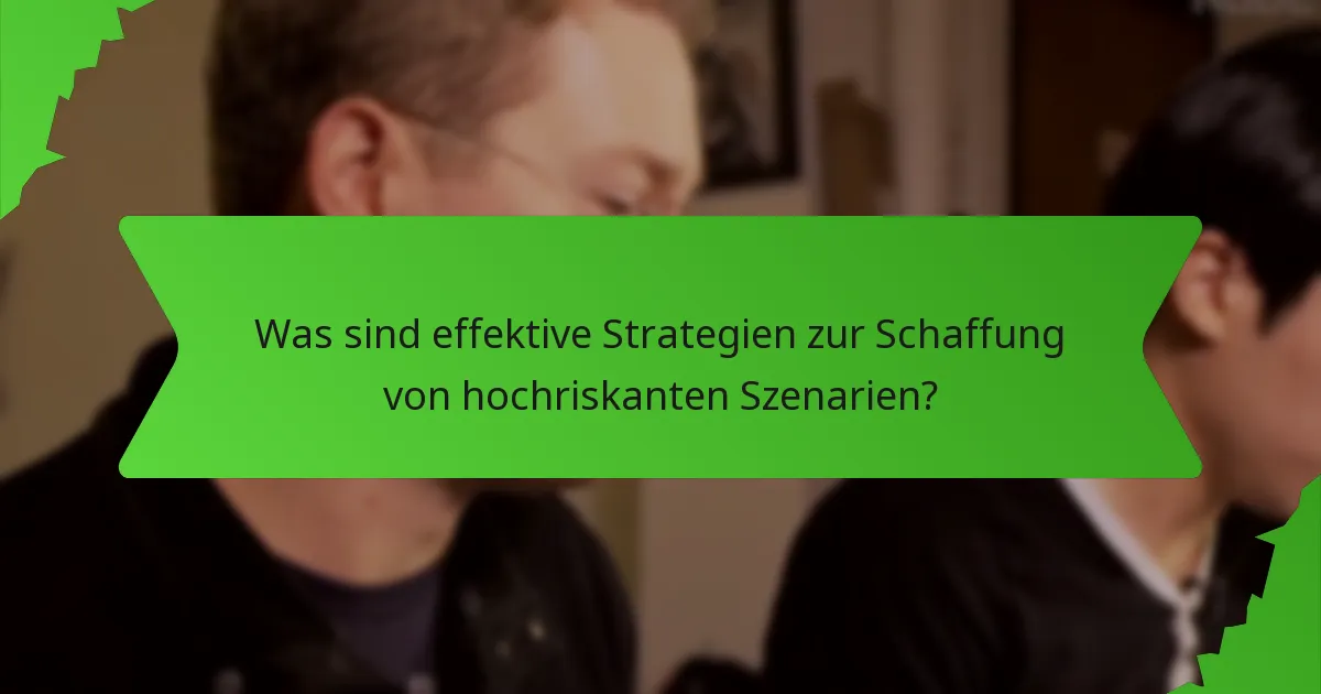 Was sind effektive Strategien zur Schaffung von hochriskanten Szenarien?