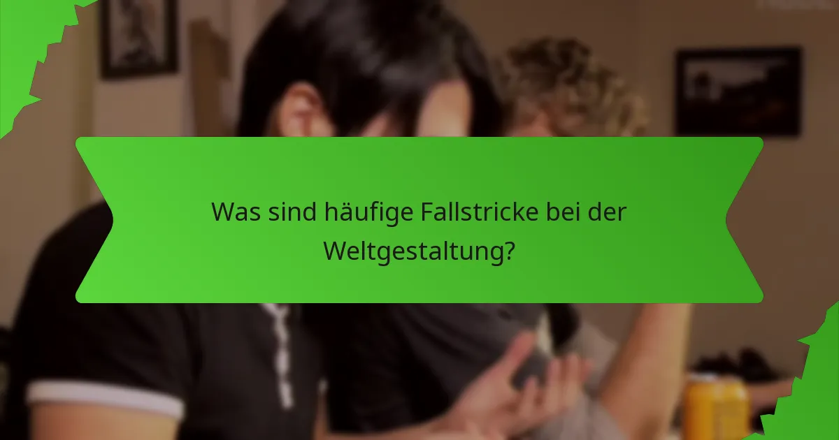 Was sind häufige Fallstricke bei der Weltgestaltung?