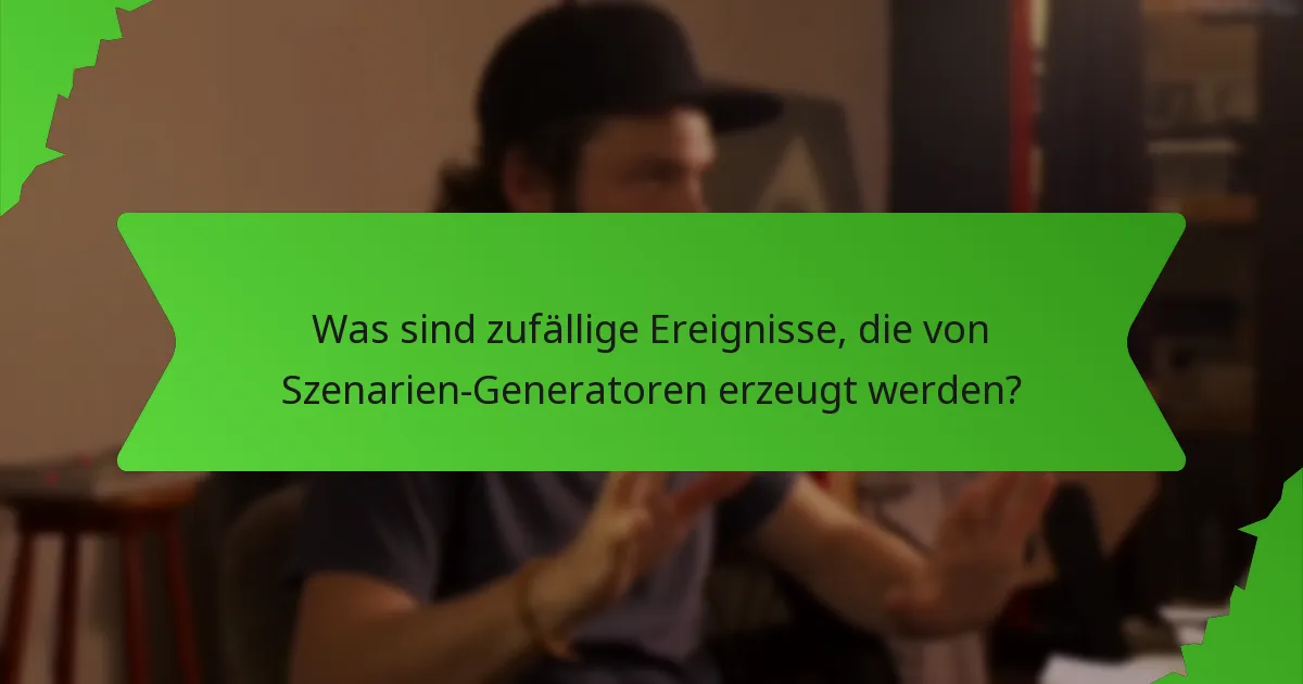 Was sind zufällige Ereignisse, die von Szenarien-Generatoren erzeugt werden?