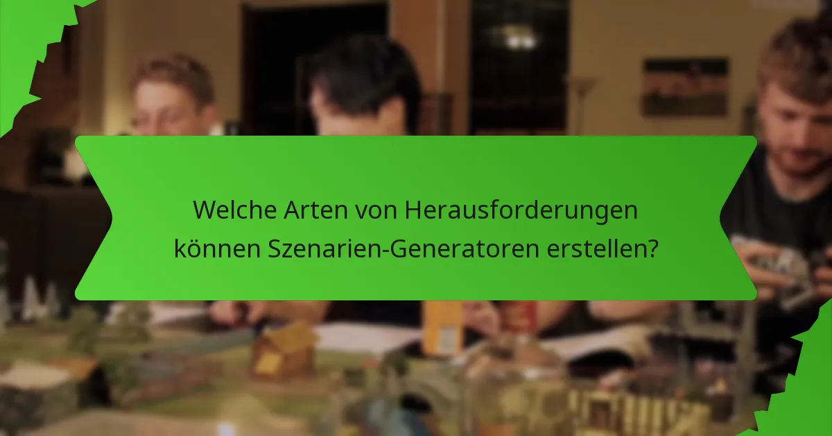Welche Arten von Herausforderungen können Szenarien-Generatoren erstellen?