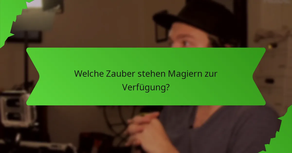 Welche Zauber stehen Magiern zur Verfügung?