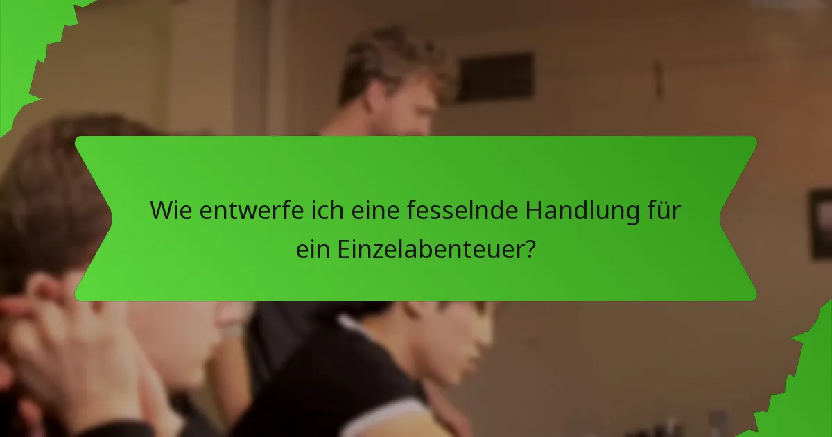 Wie entwerfe ich eine fesselnde Handlung für ein Einzelabenteuer?