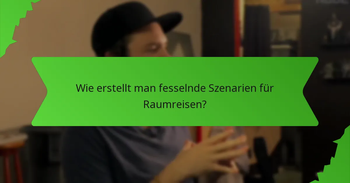 Wie erstellt man fesselnde Szenarien für Raumreisen?