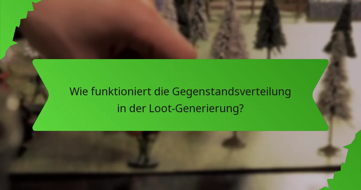 Wie funktioniert die Gegenstandsverteilung in der Loot-Generierung?