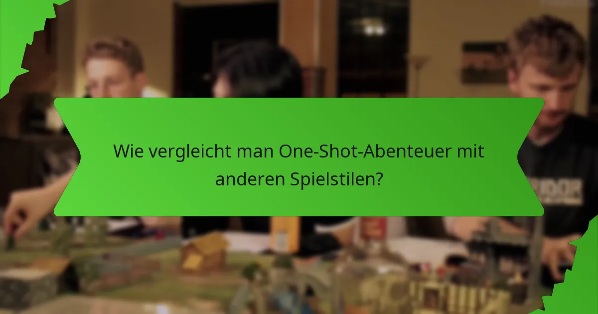 Wie vergleicht man One-Shot-Abenteuer mit anderen Spielstilen?